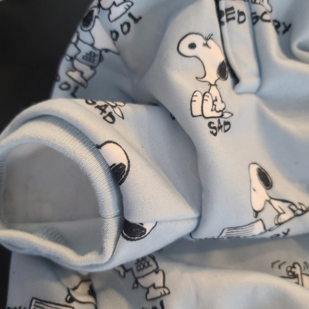 Nwot Snoopy Light Blue Dog Hoodie. Small, Fits Like A Medium - Picture 5 of 10